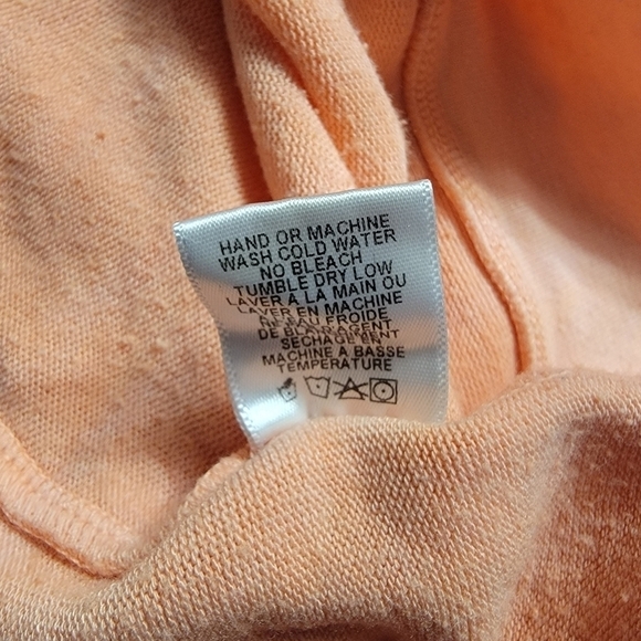 Wildfox Sz XS Rose All Day Sweatshirt Oversized Longline Orange Slouchy - Picture 6 of 6